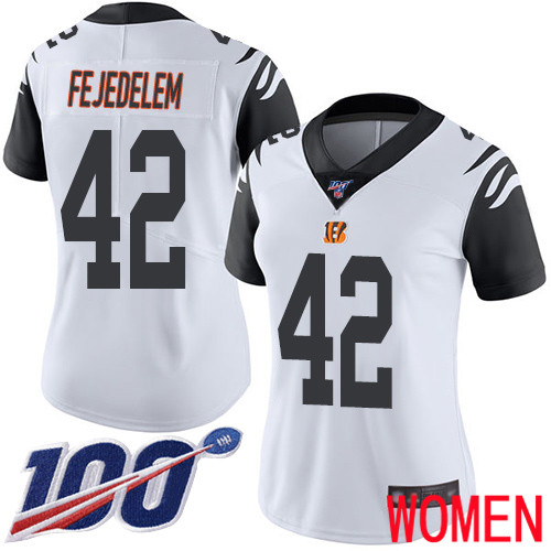 Cincinnati Bengals Limited White Women Clayton Fejedelem Jersey NFL Footballl #42 100th Season Rush Vapor Untouchable->cincinnati bengals->NFL Jersey